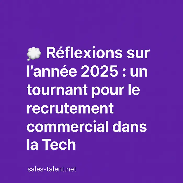 💭 Réflexions sur l’année 2025: un tournant pour le recrutement commercial dans la Tech